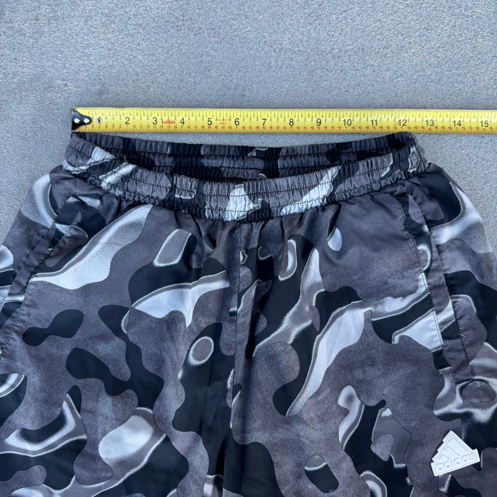 Adidas Men Camo Track Pants Grey Black Three Stripe Joggers Small - Picture 3 of 7